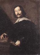 unknow artist Portrait of a gentleman,three-quarter length,standing beside a pedestal,resting his hand on books painting